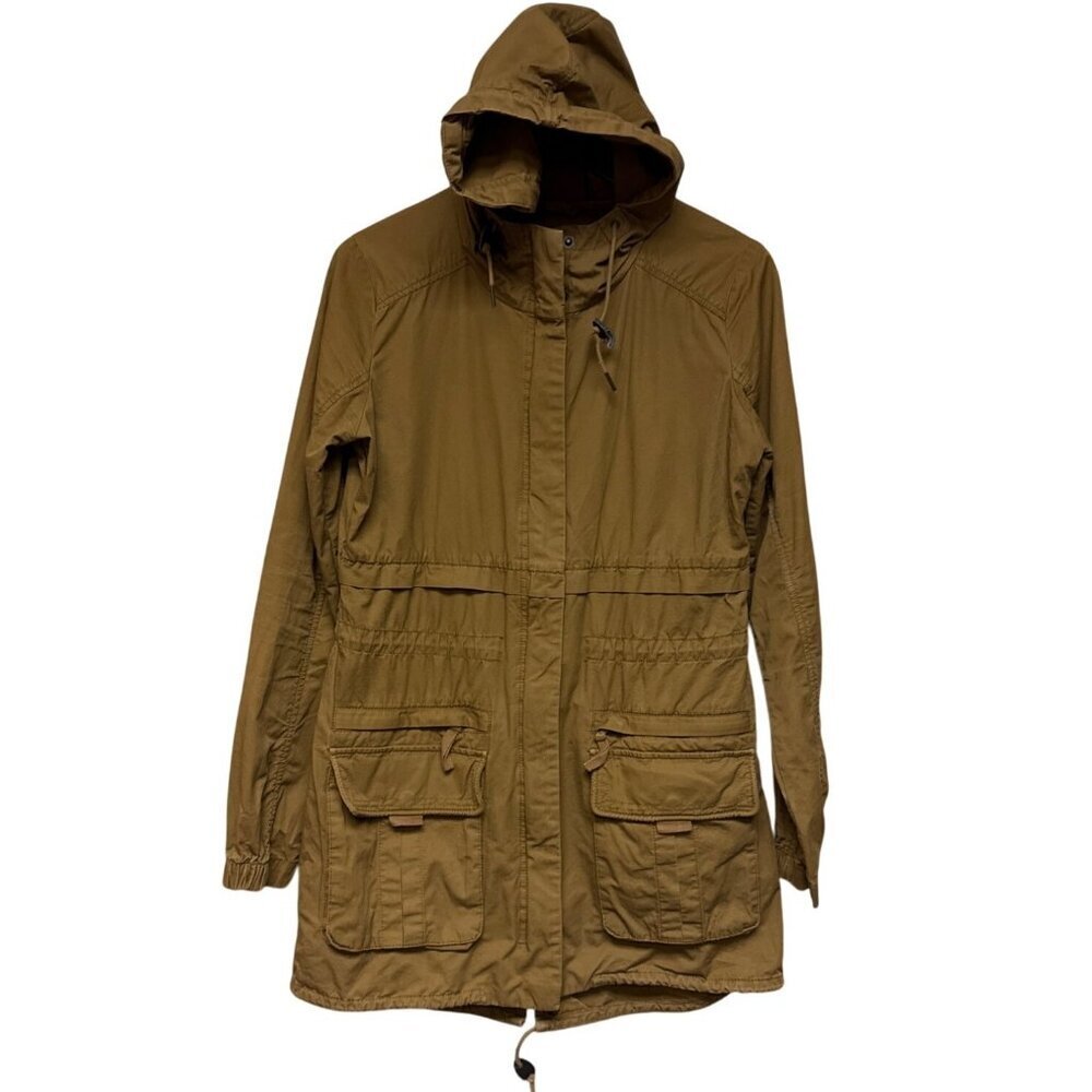 Garage Military Parka Jacket Women's Hooded Brown Pockets Utility Medium